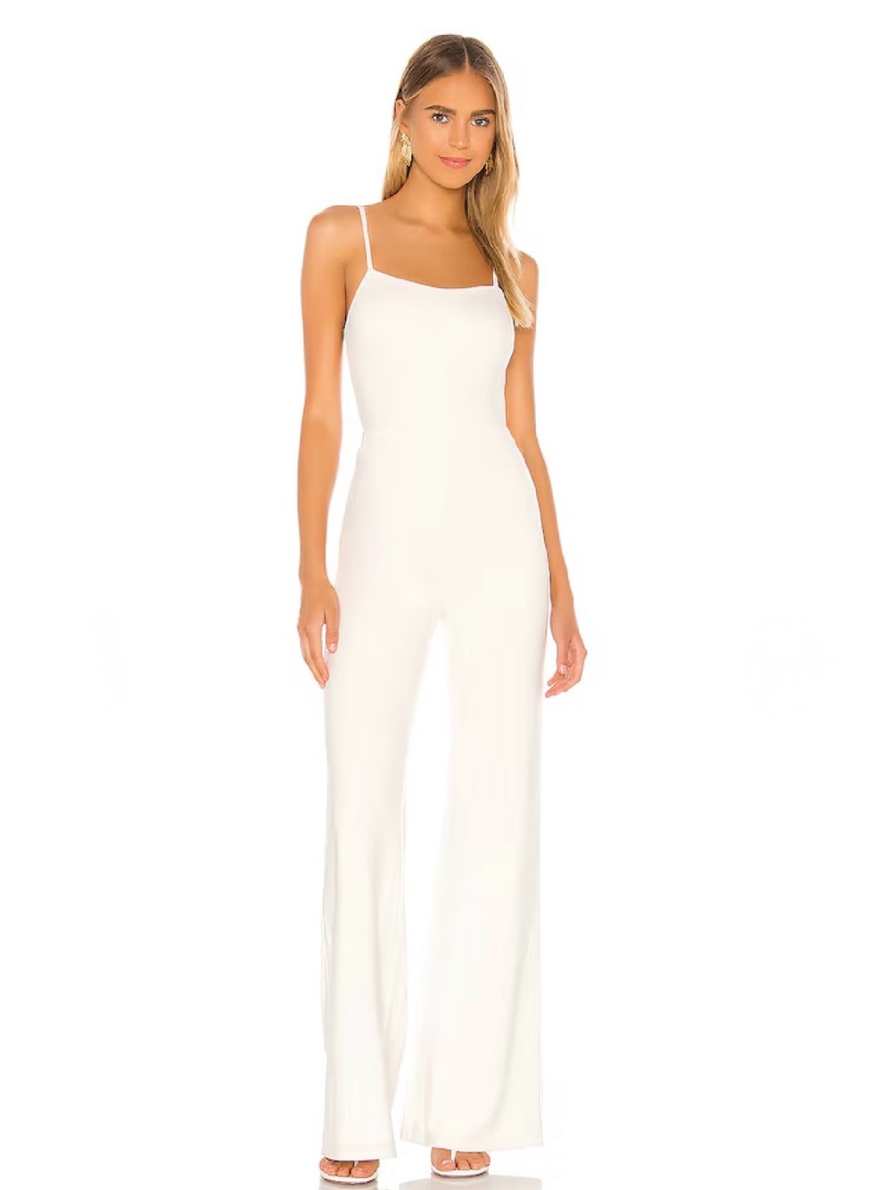 NWT Lovers and Friends White Wide Leg With Slits Jumpsuit, Size M